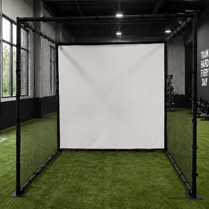 Golf Driving Cage with Metal Frame and Simulator Impact Screen