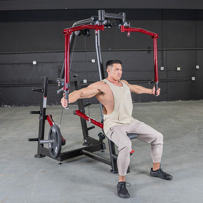 Plate Loaded  Power Leverage V2 Seated Pec and Delt Combo Machine with Weight Storage Included