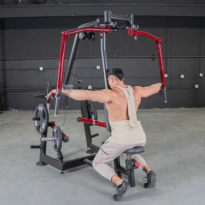 Plate Loaded  Power Leverage V2 Seated Pec and Delt Combo Machine with Weight Storage Included
