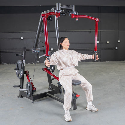 Plate Loaded  Power Leverage V2 Seated Pec and Delt Combo Machine with Weight Storage Included