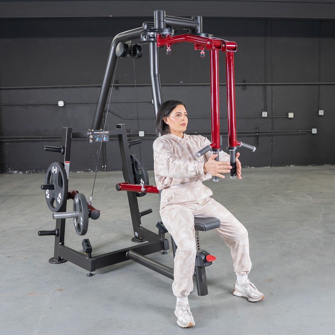 Plate Loaded  Power Leverage V2 Seated Pec and Delt Combo Machine with Weight Storage Included