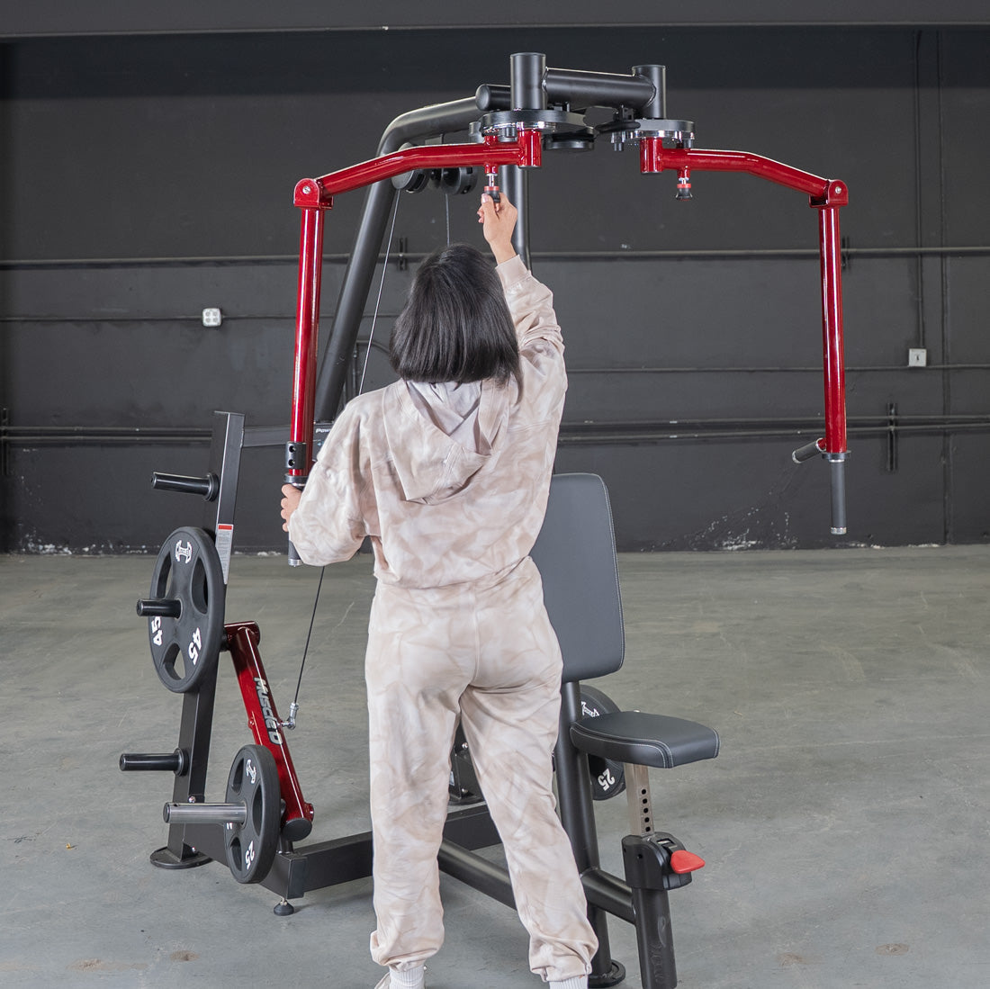 Plate Loaded  Power Leverage V2 Seated Pec and Delt Combo Machine with Weight Storage Included