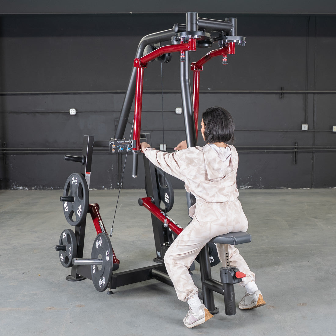 Plate Loaded  Power Leverage V2 Seated Pec and Delt Combo Machine with Weight Storage Included