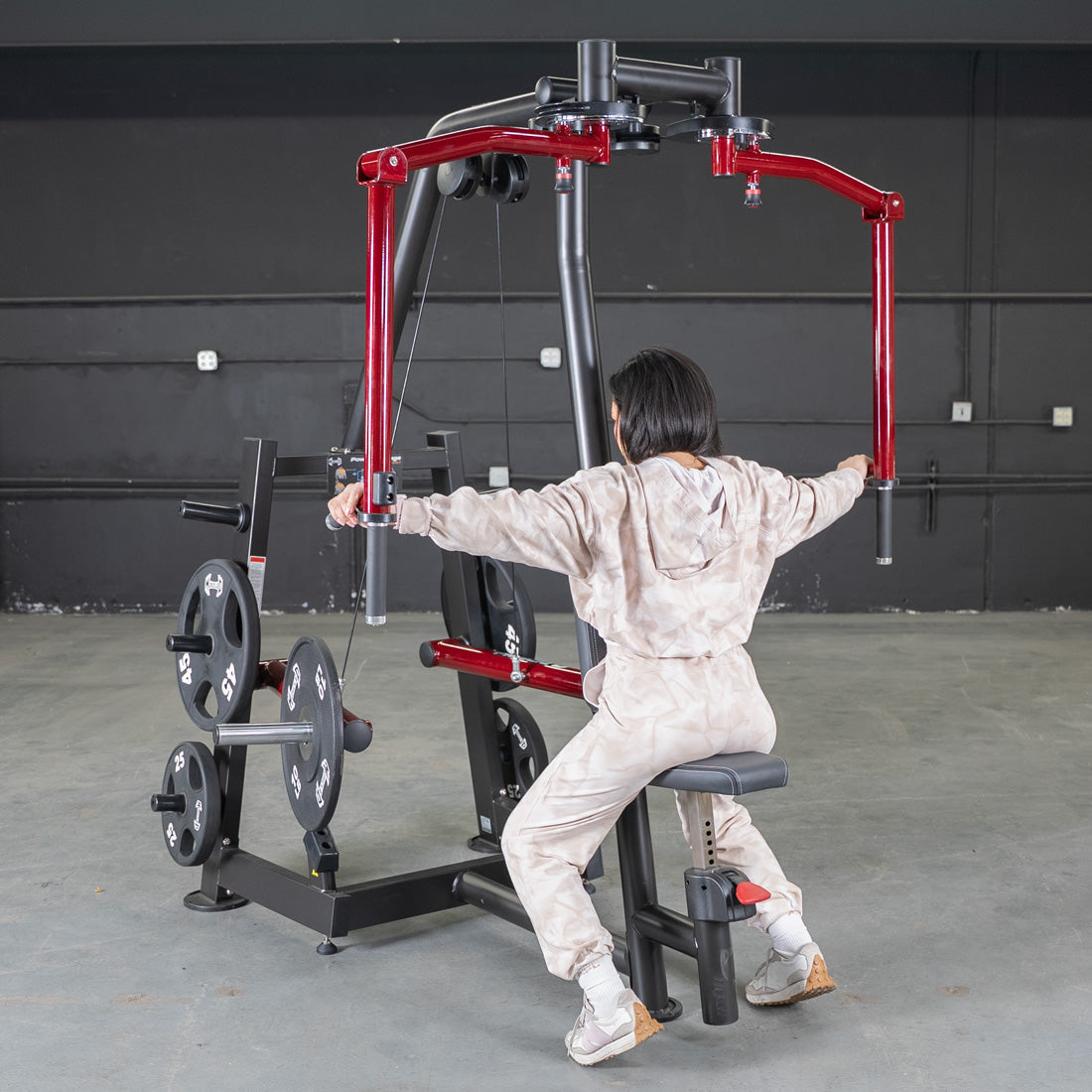 Plate Loaded  Power Leverage V2 Seated Pec and Delt Combo Machine with Weight Storage Included