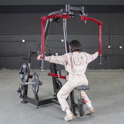 Plate Loaded  Power Leverage V2 Seated Pec and Delt Combo Machine with Weight Storage Included