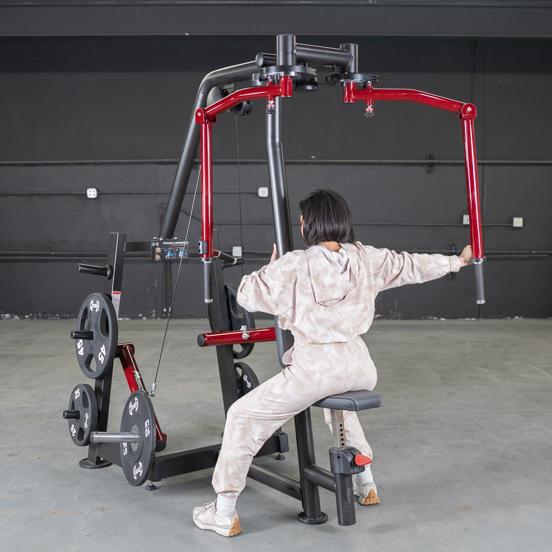 Plate Loaded  Power Leverage V2 Seated Pec and Delt Combo Machine with Weight Storage Included