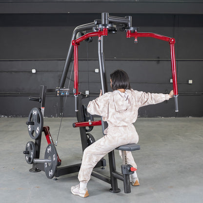 Plate Loaded  Power Leverage V2 Seated Pec and Delt Combo Machine with Weight Storage Included