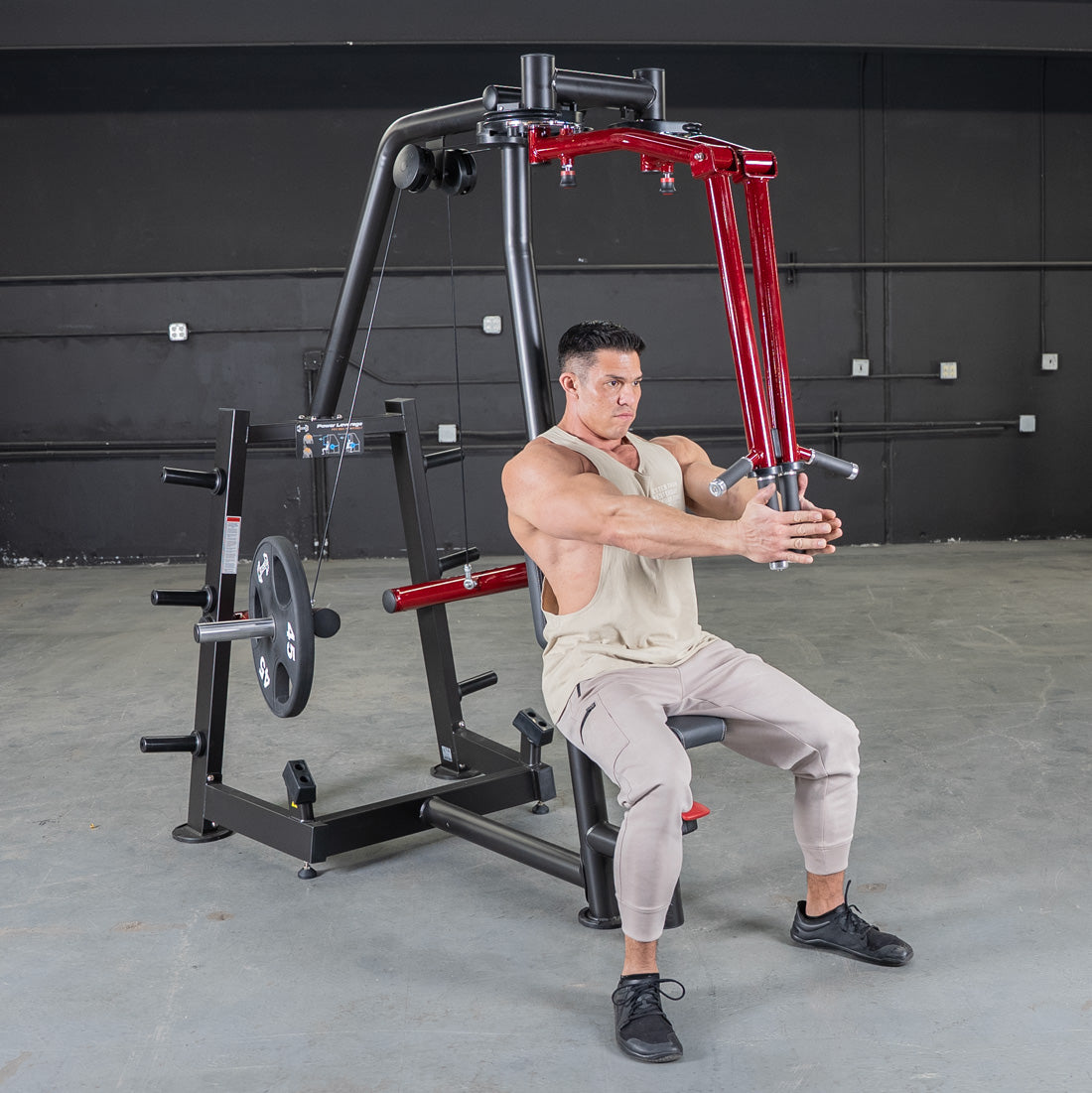 Plate Loaded  Power Leverage V2 Seated Pec and Delt Combo Machine with Weight Storage Included