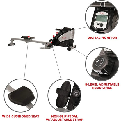 Sunny Health & Fitness Rowing Machine with Optional Magnetic Rower