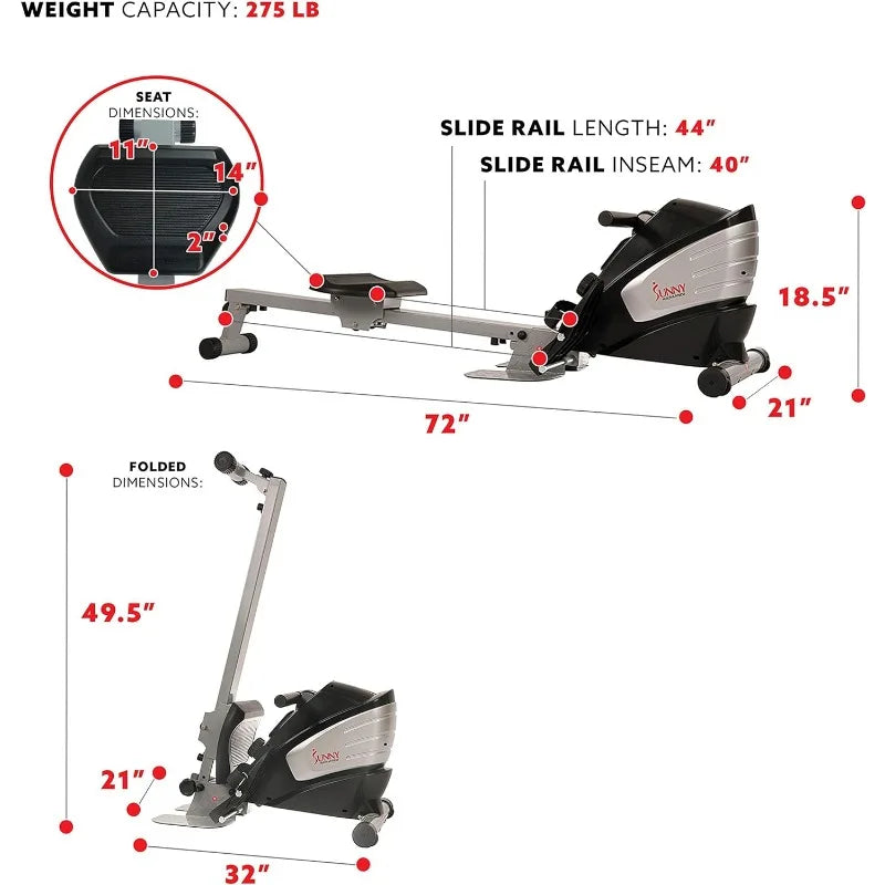 Sunny Health & Fitness Rowing Machine with Optional Magnetic Rower