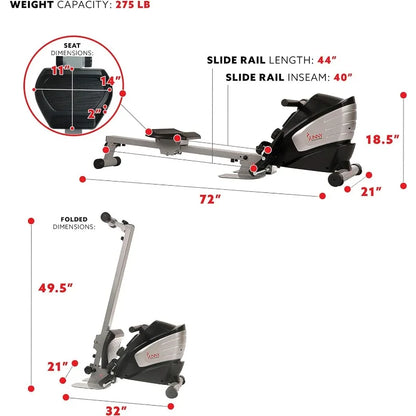 Sunny Health & Fitness Rowing Machine with Optional Magnetic Rower