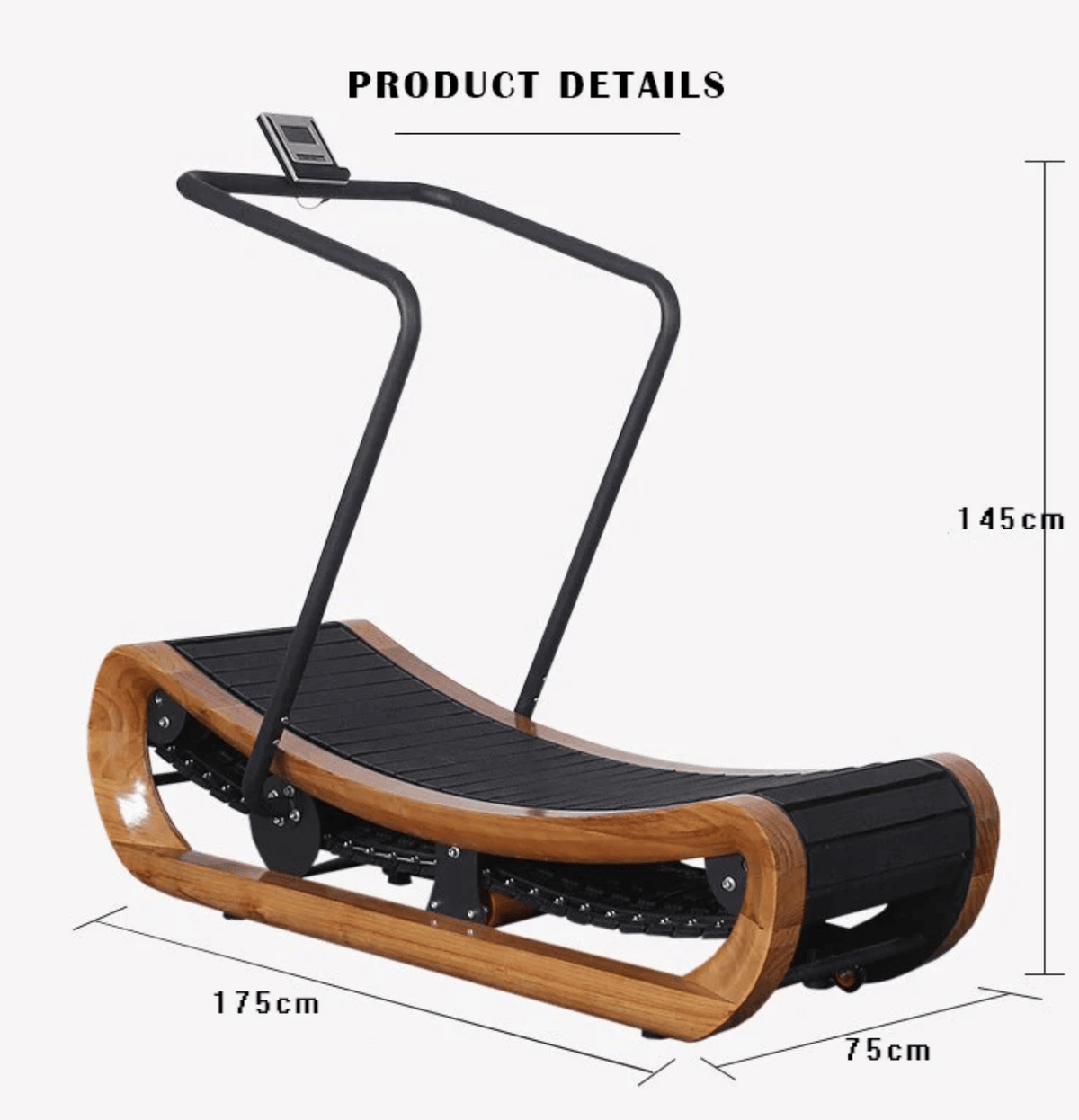 R2000 Handcrafted Solid Wood Self-Powered Curved Resistance Treadmill (Exclusive Edition)